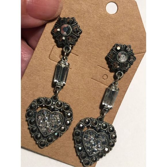 Vintage Marcasite Dangle Earrings - Picture 4 of 8